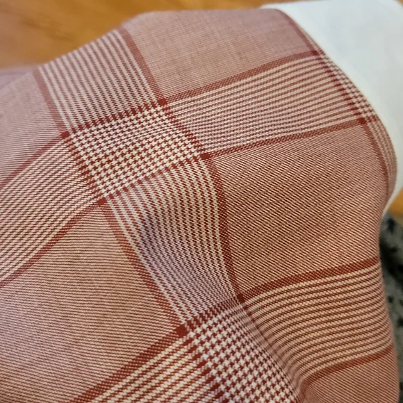 CALVIN KLEIN 205W39NYC Fluted Prince of Wales Red Plaid Mini Skirt It 44 - Picture 8 of 16